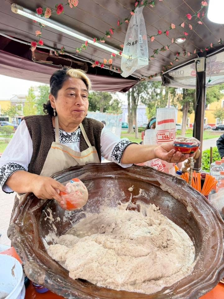 Degustación de espuma de cacao en Cholula