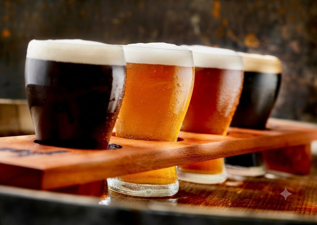 Degustación de cervezas artesanales en el tour cervecero del WorkLab