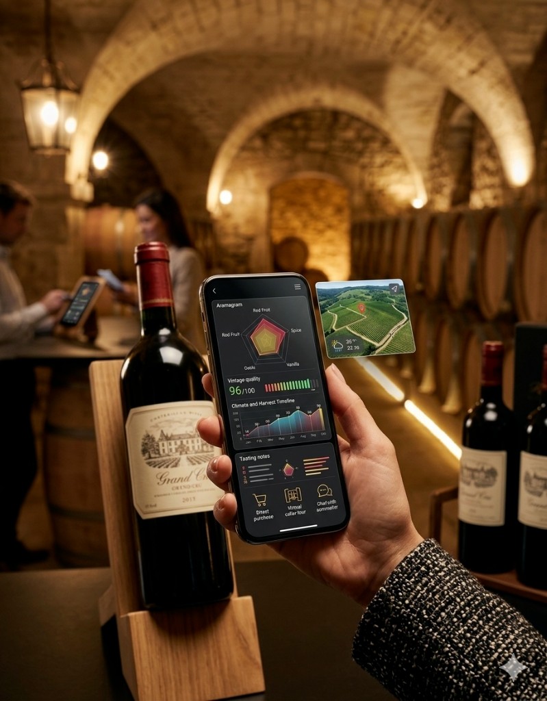 Aplicación digital de enoturismo con análisis de vino en bodega
